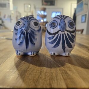 Vintage Tonala Ceramic Owl Figurines